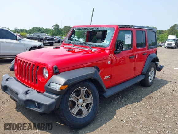 2020 Jeep Wrangler Unlimited Sport S with VIN 1C4HJXDN8LW122928, listed as a IAAI auction lot 42430099 with 58,454 mi miles and . Bid and sale history available at DreamBid. Image 6.