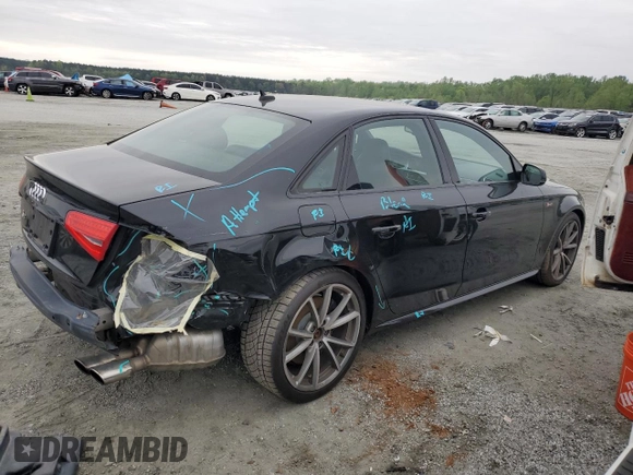 2015 Audi S4 Premium Plus with VIN WAUBGAFL8FA105073, listed as a Copart auction lot 52439145 with 88,180 mi miles and Salvage Title. Bid and sale history available at carsss.com. Image 3.