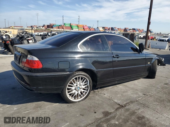 2002 BMW 3 Series 330Ci with VIN WBABN534X2JU26598, listed as a Copart auction lot 74293714 with 201,239 mi miles and Salvage Title. Bid and sale history available at carsss.com. Image 3.