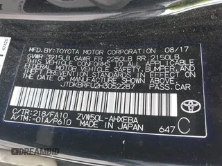 2017 Toyota Prius Two with VIN JTDKBRFU2H3052287, listed as a IAAI auction lot 41507689 with 82,205 mi miles and . Bid and sale history available at carsss.com. Image 9.