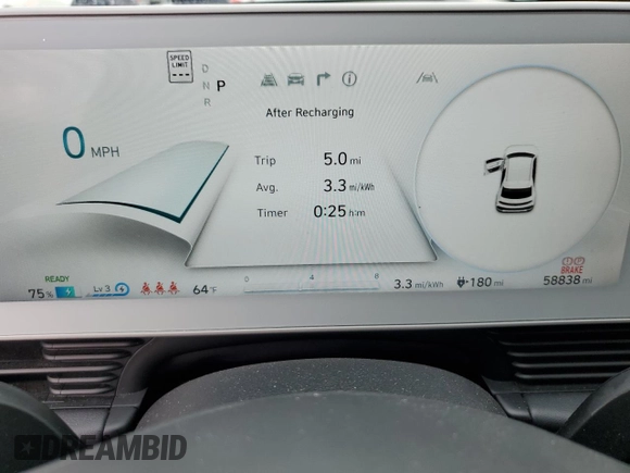 2023 Hyundai Ioniq 5 Limited с VIN KM8KRDAF4PU157392, выставлен на аукционе Copart как лот 48432595 с пробегом 58 838 миль миль и Списание • Salvage title. История ставок и продаж доступна на DreamBid. Изображение 9.