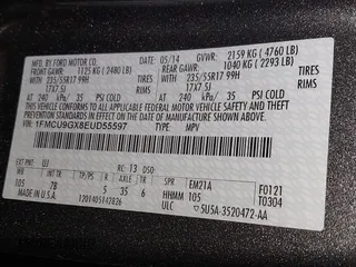 2014 Ford Escape SE with VIN 1FMCU9GX8EUD55597, listed as a IAAI auction lot 41870023 with 150,889 mi miles. Bid and sale history available at carsss.com. Image 9.