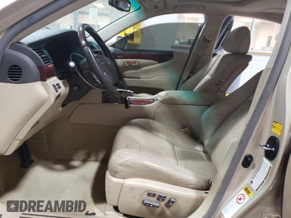 2007 Lexus LS 460 with VIN JTHBL46F175040148, listed as a Copart auction lot 50335035 with 181,107 mi miles and Salvage Title. Bid and sale history available at DreamBid. Image 7.