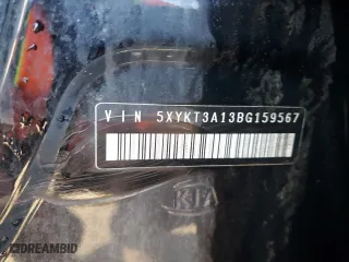 2011 Kia Sorento LX with VIN 5XYKT3A13BG159567, listed as a Copart auction lot 74632983 with 166,336 mi miles and Salvage Title. Bid and sale history available at carsss.com. Image 13.