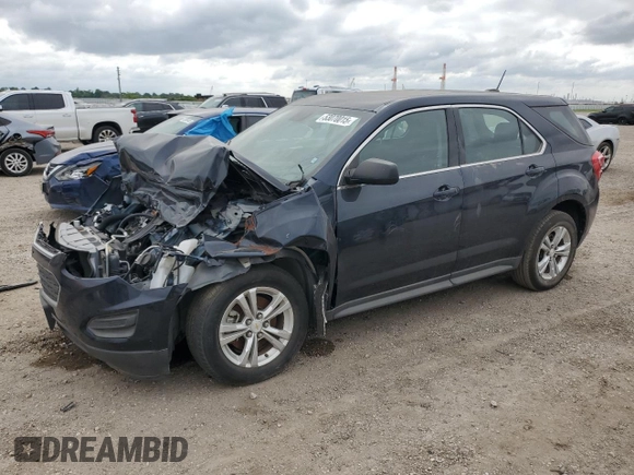 2017 Chevrolet Equinox LS with VIN 2GNALBEK2H1524453, listed as a Copart auction lot 53070015 with 0 mi miles and Salvage Title. Bid and sale history available at carsss.com. Image 1.