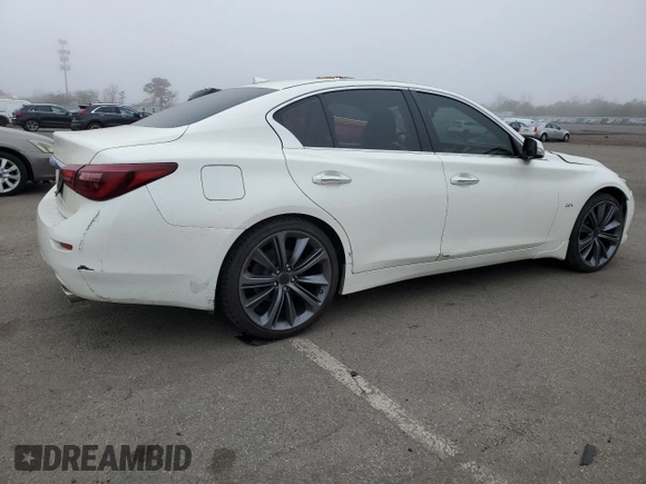 2017 Infiniti Q50 2.0t with VIN JN1CV7ARXHM682249, listed as a Copart auction lot 49639315 with 71,362 mi miles and Salvage Title. Bid and sale history available at carsss.com. Image 3.