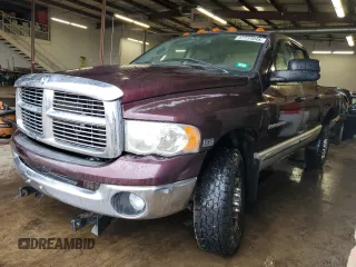 2005 Dodge Ram 2500 SLT with VIN 3D7KS28D95G705457, listed as a Copart auction lot 47731045 with 124,560 mi miles and Salvage Title. Bid and sale history available at carsss.com. Image 1.