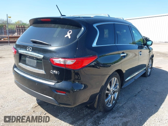 2015 Infiniti QX60 with VIN 5N1AL0MM7FC521714, listed as a IAAI auction lot 41897689 with 186,610 mi miles. Bid and sale history available at carsss.com. Image 4.