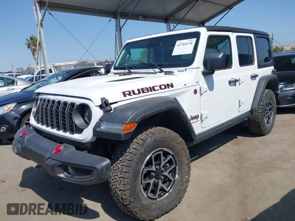 2024 Jeep Wrangler Rubicon with VIN 1C4PJXFG1RW300794, listed as a IAAI auction lot 42784578 with 22,652 mi miles and . Bid and sale history available at DreamBid. Image 17.