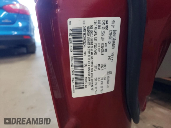 2007 Chrysler Pacifica Touring with VIN 2A8GF68XX7R299541, listed as a Copart auction lot 73611634 with 20,193 mi miles and Salvage title. Bid and sale history available at DreamBid. Image 13.