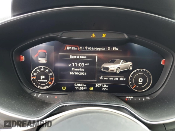 2016 Audi TT 2.0T with VIN TRUT5CFV7G1018735, listed as a Copart auction lot 74772874 with 52,843 mi miles and Non Repairable. Bid and sale history available at carsss.com. Image 9.