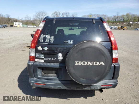 2006 Honda CR-V EX with VIN JHLRD788X6C040711, listed as a Copart auction lot 53256865 with 89,911 mi miles and Salvage Title. Bid and sale history available at carsss.com. Image 6.