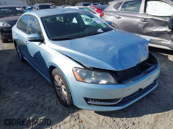 2012 Volkswagen Passat S w/Appearance with VIN 1VWAP7A39CC103581, listed as a IAAI auction lot 41837612 with 190,125 mi miles. Bid and sale history available at carsss.com. Image 1.