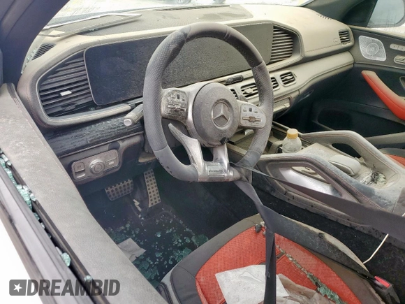 2021 Mercedes-Benz GLE 53 AMG with VIN 4JGFD6BB9MA404099, listed as a Copart auction lot 55769665 with 3,721 mi miles and Salvage title. Bid and sale history available at DreamBid. Image 8.