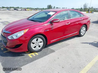 2012 Hyundai Sonata Hybrid with VIN KMHEC4A49CA041193, listed as a IAAI auction lot 41823128 with 108,116 mi miles. Bid and sale history available at carsss.com. Image 2.