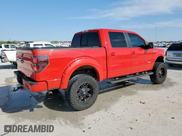 2013 Ford F-150 XL with VIN 1FTFW1ET5DFA29384, listed as a Copart auction lot 51109705 with 77,528 mi miles and Salvage Title. Bid and sale history available at carsss.com. Image 3.