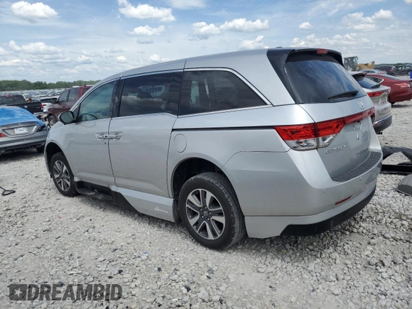 2015 Honda Odyssey Touring Elite z VIN 5FNRL5H93FB041067, wystawiony jako Copart lot #58329355 z przebiegiem 72 000 mil mil oraz Szkoda całkowita • Salvage title. Historia ofert i sprzedaży dostępna na DreamBid. Obrazek 2.