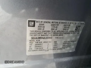 2018 GMC Terrain SLE with VIN 3GKALMEV4JL332863, listed as a Copart auction lot 50884365 with 81,750 mi miles and Salvage Title. Bid and sale history available at carsss.com. Image 14.