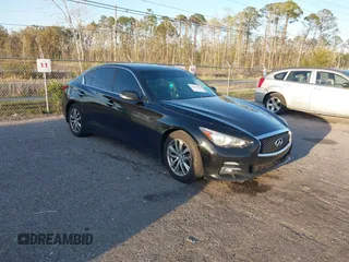 2015 Infiniti Q50 Premium with VIN JN1BV7AP1FM349185, listed as a IAAI auction lot 41721049 with 164,525 mi miles. Bid and sale history available at carsss.com. Image 1.