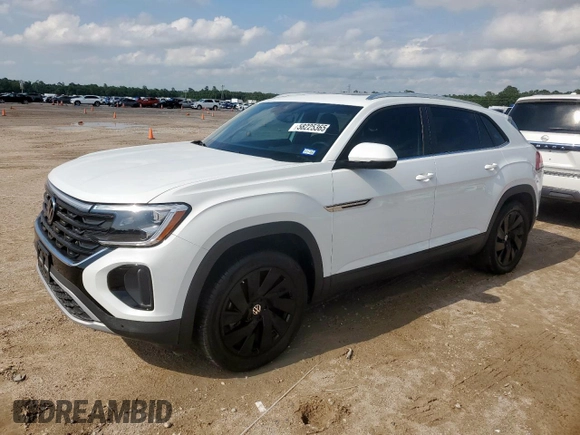 2025 Volkswagen Atlas SE z VIN 1V2JE2CA4SC205357, wystawiony jako Copart lot #58225365 z przebiegiem 4 355 mil mil oraz Szkoda całkowita • Salvage title. Historia ofert i sprzedaży dostępna na DreamBid. Obrazek 1.