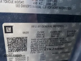 2020 Chevrolet Silverado 1500 LTZ with VIN 1GCUYGET8LZ306482, listed as a Copart auction lot 75839224 with Not Provided miles and Salvage Title. Bid and sale history available at DreamBid. Image 12.