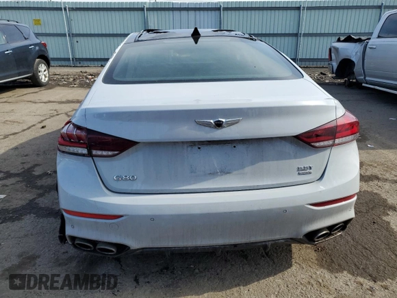2020 Genesis G80 Sport with VIN KMTFN4JB8LU329692, listed as a Copart auction lot 45175985 with 32,410 mi miles and Salvage title. Bid and sale history available at DreamBid. Image 6.