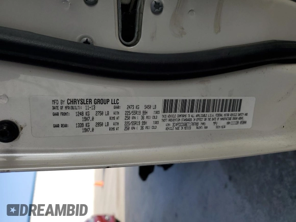 2014 Dodge Journey Limited with VIN 3C4PDCDG8ET170709, listed as a Copart auction lot 84538724 with 147,377 mi miles and Salvage Title. Bid and sale history available at DreamBid. Image 13.