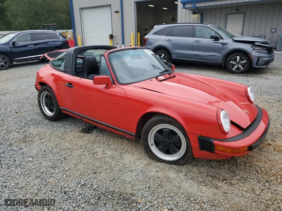 1987 Porsche 911 Carrera with VIN WP0EB0910HS161265, listed as a Copart auction lot 72954914 with 91,287 mi miles and Salvage Title. Bid and sale history available at carsss.com. Image 4.
