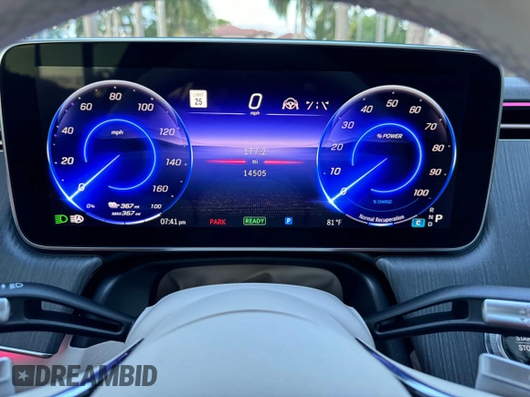 2022 Mercedes-Benz EQS with VIN W1KCG2DB0NA008560, listed as a Copart auction lot 53985334 with 14,505 mi miles. Bid and sale history available at carsss.com. Image 8.
