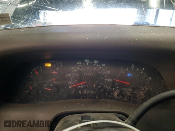 2001 Ford Super Duty F-250 XL with VIN 1FTNX21L81ED76472, listed as a Copart auction lot 46897535 with 124,250 mi miles and Salvage Title. Bid and sale history available at carsss.com. Image 9.