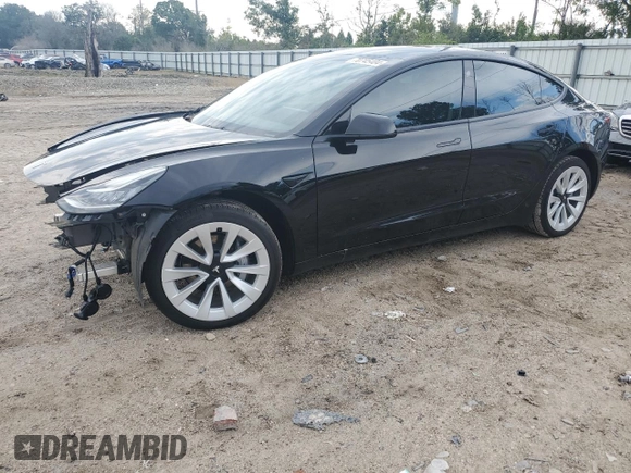 2022 Tesla Model 3 Long Range with VIN 5YJ3E1EB1NF243484, listed as a Copart auction lot 70745404 with 25,970 mi miles and Salvage Title. Bid and sale history available at DreamBid. Image 1.