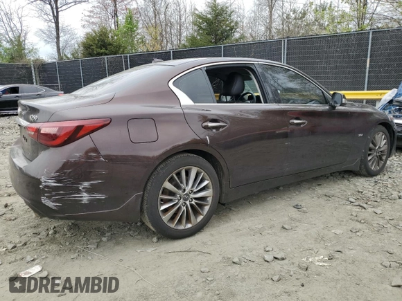 2020 Infiniti Q50 Luxe z VIN JN1EV7AR6LM251313, wystawiony jako Copart lot #51211545 z przebiegiem 43 335 mil mil oraz Szkoda całkowita • Salvage title. Historia ofert i sprzedaży dostępna na DreamBid. Obrazek 3.