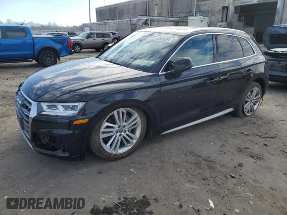 2018 Audi Q5 Premium Plus with VIN WA1BNAFYXJ2166359, listed as a Copart auction lot 82989284 with 94,283 mi miles and Salvage Title. Bid and sale history available at carsss.com. Image 1.