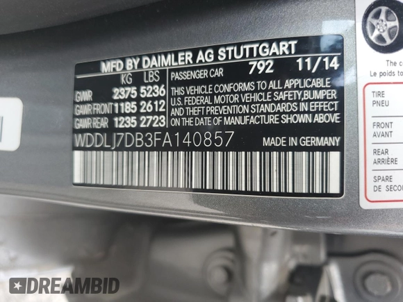 2015 Mercedes-Benz CLS 550 z VIN WDDLJ7DB3FA140857, wystawiony jako Copart lot #57606125 z przebiegiem 131 131 mil mil oraz Czysty tytuł • Clean title. Historia ofert i sprzedaży dostępna na DreamBid. Obrazek 12.