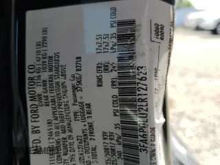 2020 Ford Fusion SE with VIN 3FA6P0LU2LR127623, listed as a Copart auction lot 55437075 with 92,450 mi miles and Salvage title. Bid and sale history available at DreamBid. Image 12.