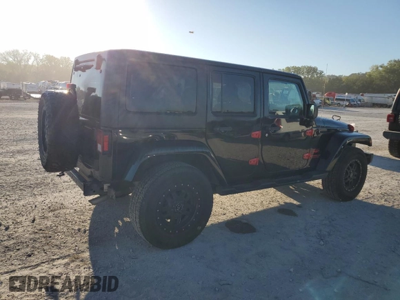 2015 Jeep Wrangler Unlimited Sahara with VIN 1C4BJWEG2FL690498, listed as a Copart auction lot 73598124 with 143,564 mi miles and Salvage Title. Bid and sale history available at carsss.com. Image 3.