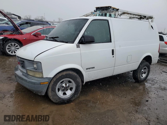 2001 GMC Safari Cargo with VIN 1GTDM19W91B504197, listed as a Copart auction lot 43786285 with 150,593 mi miles and Salvage Title. Bid and sale history available at carsss.com. Image 1.