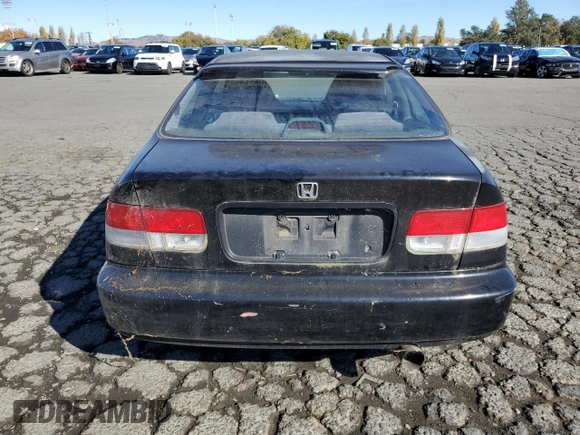 1996 Honda Civic DX with VIN 1HGEJ6126TL006590, listed as a Copart auction lot 79457604 with 186,293 mi miles and Salvage Title. Bid and sale history available at carsss.com. Image 6.