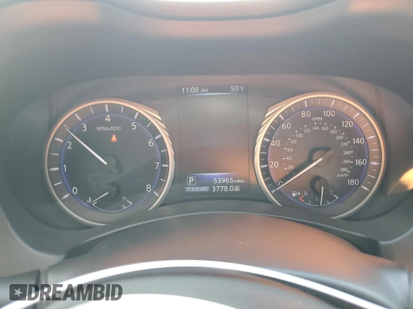 2016 Infiniti Q50 2.0t Premium with VIN JN1CV7AR9GM253313, listed as a Copart auction lot 50924685 with 53,965 mi miles and Salvage Title. Bid and sale history available at carsss.com. Image 9.