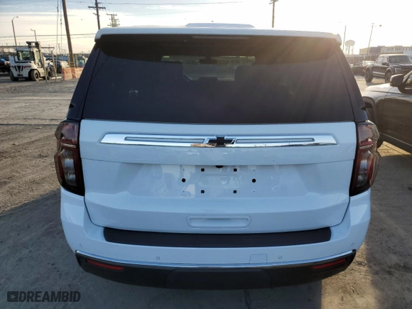 2022 Chevrolet Tahoe Commercial with VIN 1GNSCLED2NR239296, listed as a Copart auction lot 77157934 with 5,344 mi miles and Salvage Title. Bid and sale history available at carsss.com. Image 6.