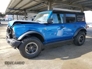 2022 Ford Bronco с VIN 1FMEE5DP1NLA82589, выставлен на аукционе Copart как лот 58793645 с пробегом 34 471 миль миль и Списание • Salvage title. История ставок и продаж доступна на DreamBid. Изображение 1.