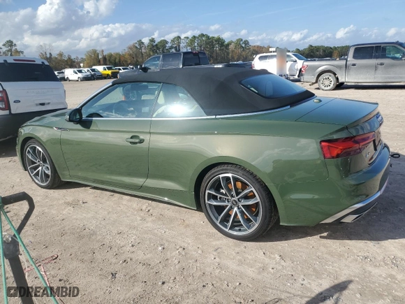 2024 Audi A5 Cabriolet S line Premium Plus with VIN WAU4AGF5XRN001373, listed as a Copart auction lot 83805094 with NaN miles and Non Repairable. Bid and sale history available at carsss.com. Image 2.