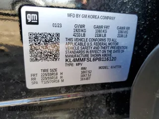 2023 Buick Encore GX Essence with VIN KL4MMFSL6PB116120, listed as a Copart auction lot 45470265 with 3,346 mi miles and Salvage title. Bid and sale history available at DreamBid. Image 13.