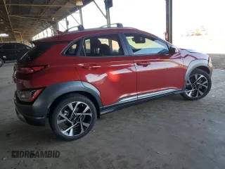 2022 Hyundai Kona Limited with VIN KM8K53A35NU801328, listed as a Copart auction lot 80378344 with 18,600 mi miles and Salvage Title. Bid and sale history available at carsss.com. Image 3.