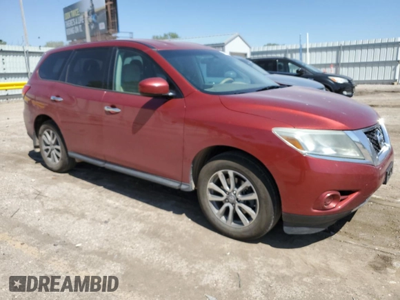 2014 Nissan Pathfinder S with VIN 5N1AR2MM4EC633105, listed as a Copart auction lot 56844185 with 217,994 mi miles and Salvage title. Bid and sale history available at DreamBid. Image 4.
