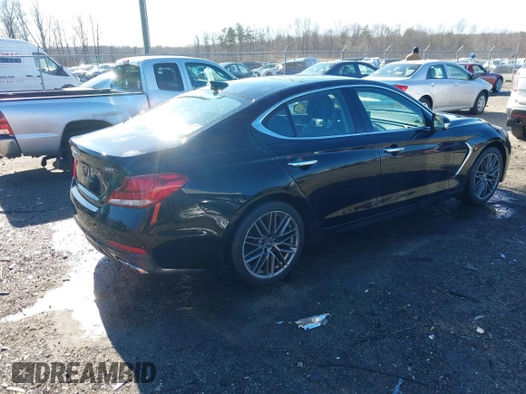 2019 Genesis G70 2.0T Advanced with VIN KMTG34LA0KU032218, listed as a IAAI auction lot 41527763 with 69,501 mi miles. Bid and sale history available at carsss.com. Image 4.
