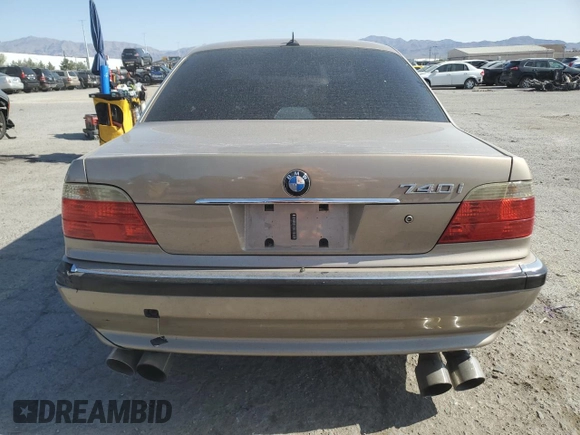 2001 BMW 7 Series 740i with VIN WBAGG83401DN83796, listed as a Copart auction lot 61862025 with Not provided miles and Salvage title. Bid and sale history available at DreamBid. Image 6.