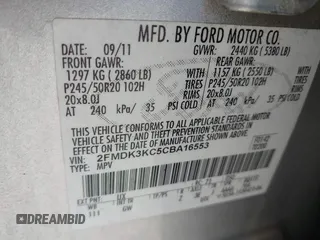 2012 Ford Edge Limited with VIN 2FMDK3KC5CBA16553, listed as a IAAI auction lot 41962533 with 327,259 mi miles. Bid and sale history available at carsss.com. Image 9.
