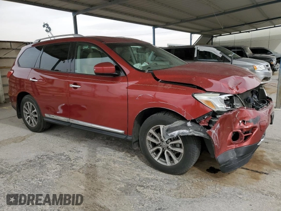2015 Nissan Pathfinder SV with VIN 5N1AR2MN9FC600501, listed as a Copart auction lot 48445715 with 51,415 mi miles and Salvage Title. Bid and sale history available at carsss.com. Image 4.