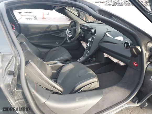 2021 McLaren 765LT with VIN SBM14RCA3MW765344, listed as a IAAI auction lot 40934179 with 10,900 mi miles. Bid and sale history available at carsss.com. Image 8.